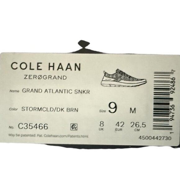 Cole Haan Mens Gray Mesh Brown Suede Zero Grand Atlantic Sneakers Sz 9 New - Picture 9 of 14